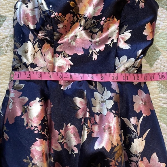 B.SMART  7  Fit & Flair Evening Gown Leg Slit Racerback w Lace inserts & Cutout - Picture 5 of 16